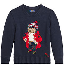Polo Ralph Lauren Bluse - Strik - Navy m. Rød Polo Ralph Lauren Bluse - Strik - Navy m. Rød
