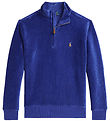 Polo Ralph Lauren Bluse m. Lynlås - Fløjl - Blå Polo Ralph Lauren Bluse m. Lynlås - Fløjl - Blå