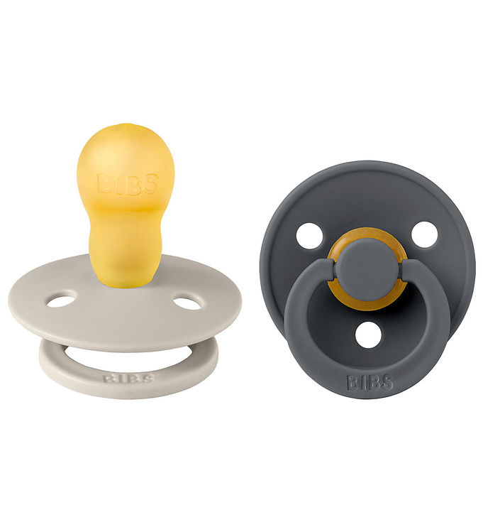 BIBS Colour Rund Sut Naturgummi 2-Pak Str. 3 - Sand/Iron