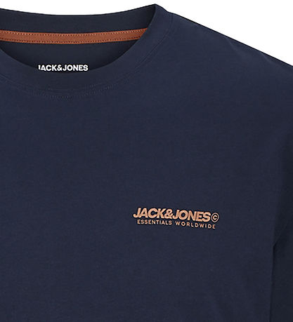 Jack & Jones T-shirt - JjeLegacy - Navy Blazer/MOCHA BISQUE/FIT  Jack & Jones T-shirt - JjeLegacy - Navy Blazer/MOCHA BISQUE/FIT