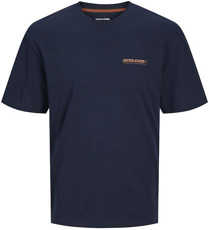 Jack & Jones T-shirt - JjeLegacy - Navy Blazer/MOCHA BISQUE/FIT  Jack & Jones T-shirt - JjeLegacy - Navy Blazer/MOCHA BISQUE/FIT