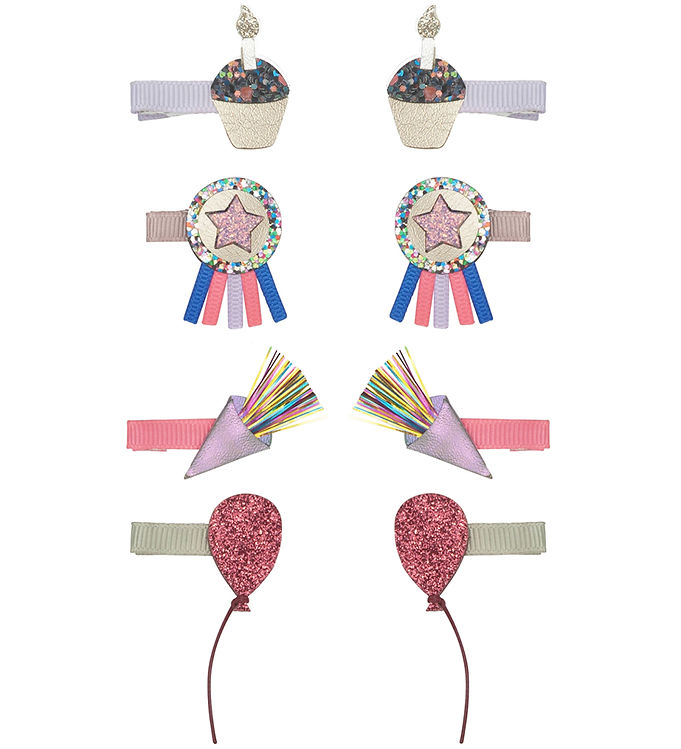 Mimi & Lula Hårclips - 8-pak - 3 cm - Birthday Theme Party Time