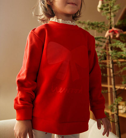 Liewood Sweatshirt - Rakel - Holiday Bow Dark Red/Apple Red