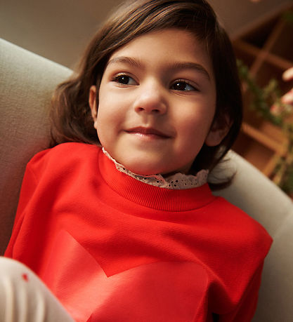 Liewood Sweatshirt - Rakel - Holiday Bow Dark Red/Apple Red