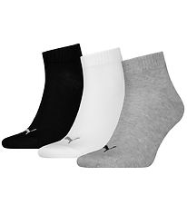 Puma Ankelstrømper - 3-pak - Quarter Plain - Grå/Hvid/Sort Puma Ankelstrømper - 3-pak - Quarter Plain - Grå/Hvid/Sort