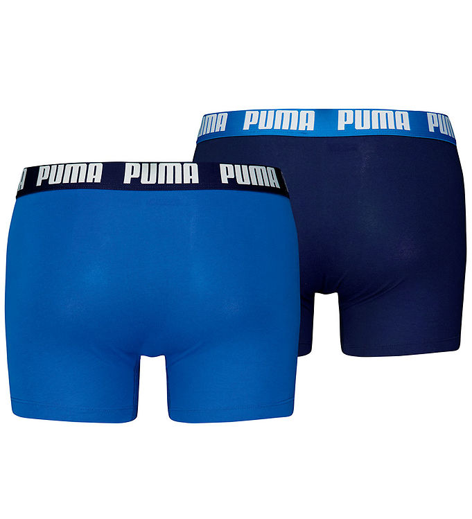 Puma 2P Men Everyday Basic Boxer Sort/Blå bomuld Medium Herre