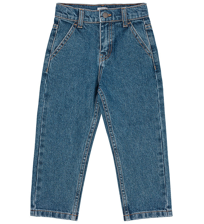 ØKOLOGISKE JUNIOR JEANS - NORMAL PASFORM - INDIGO BLUE WASHED - INDIGO BLUE WASHED / 98
