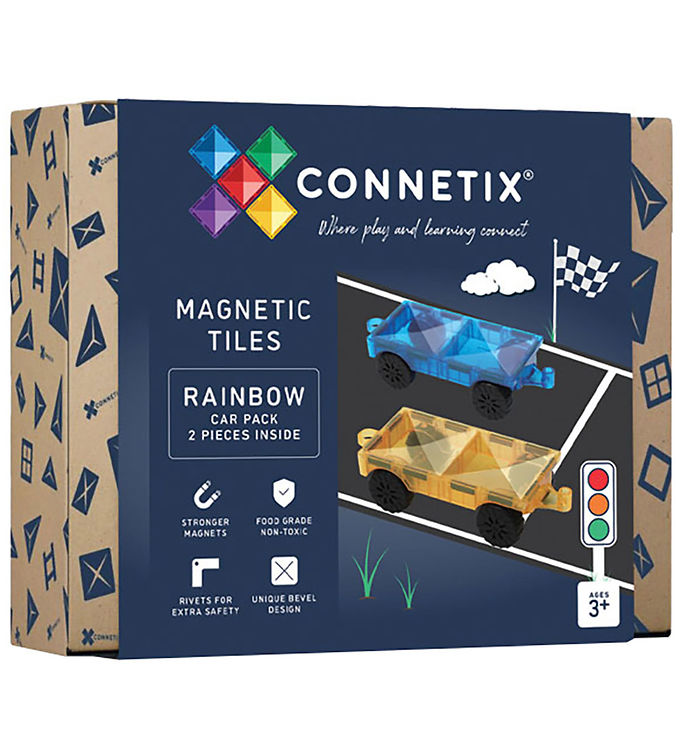 Connetix Magnetsæt - 2 Dele - Rainbow Car Pack billede