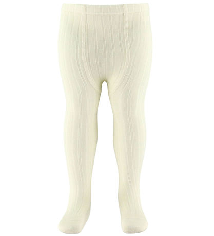 Condor Strømpebukser - Rib - Uld - Cream