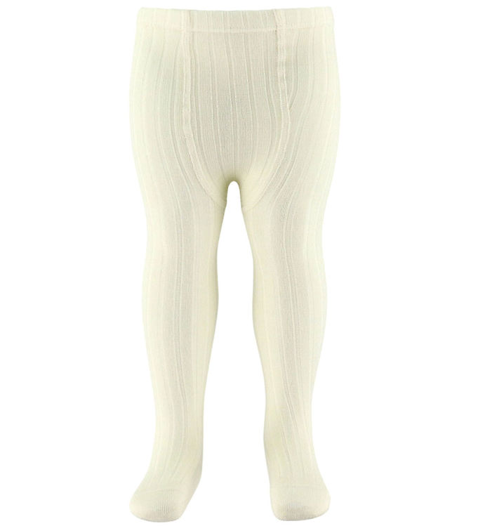 Condor Strømpebukser - Rib - Uld - Cream