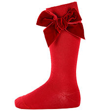 Condor Knæstrømper m. Sløjfe - Red Velvet Condor Knæstrømper m. Sløjfe - Red Velvet