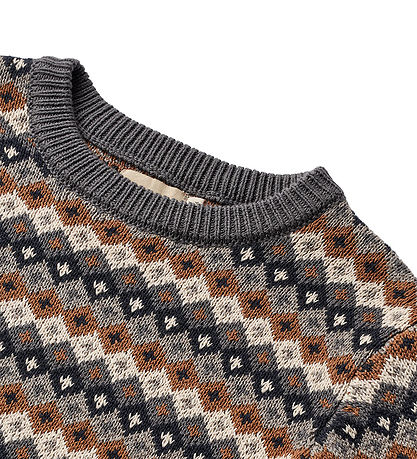 Wheat Bluse - Strik - Jaquard - Elias - Multi Wheat Bluse - Strik - Jaquard - Elias - Multi