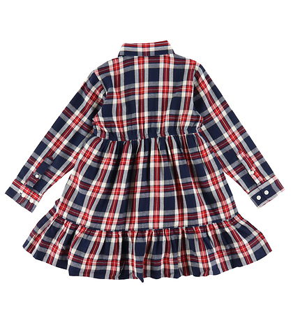 GANT Kjole - Checked Flannel - Evening Blue