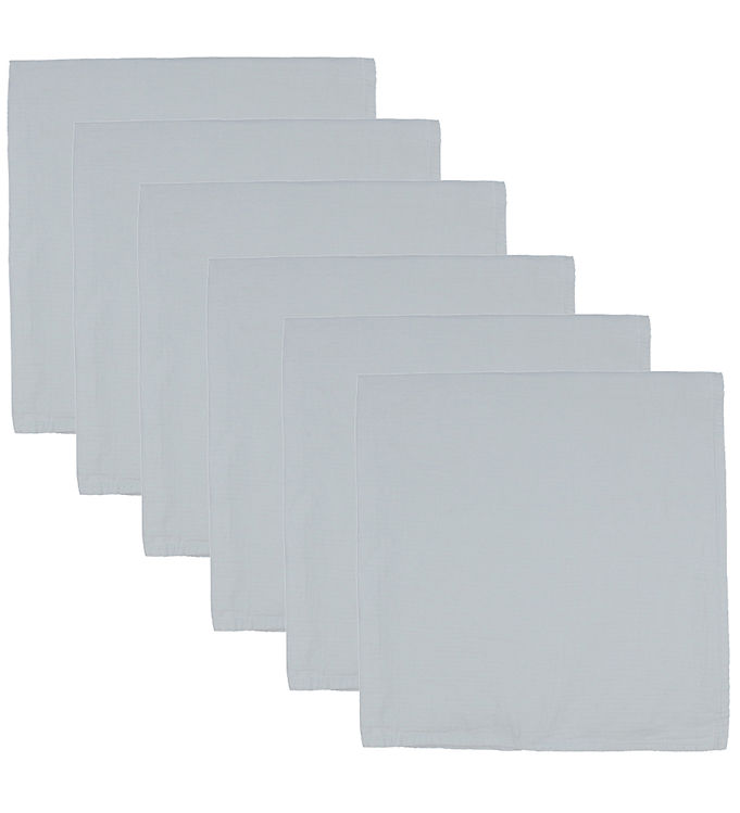 Mininor Økologiske Stofbleer 70x70 cm 6 stk - Glacier Grey