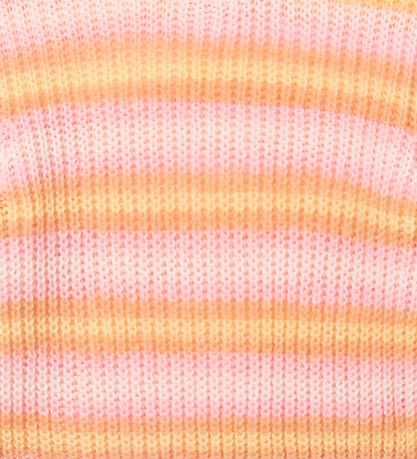 Stella McCartney Kids Bluse - Strik - Rosa/Orangestribet Stella McCartney Kids Bluse - Strik - Rosa/Orangestribet