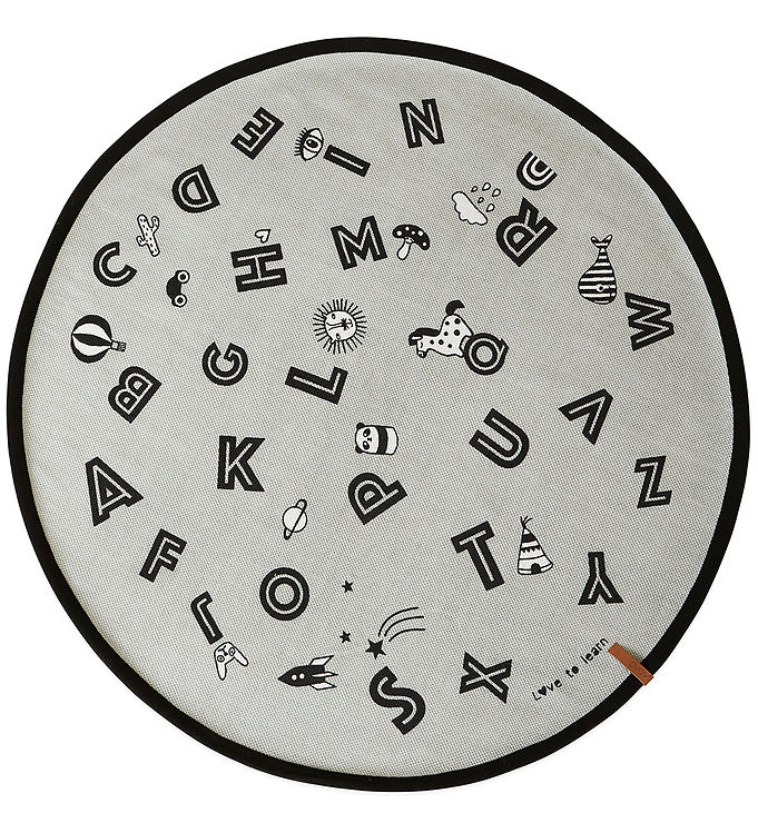 OYOY Gulvtæppe - Ø120 cm - Alfabet