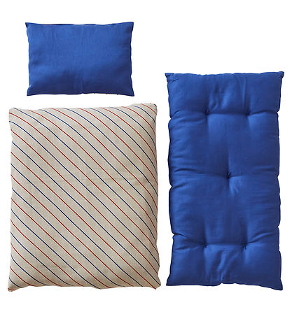 OYOY Dukkesengetøj m. Madras - Stribet - Blue OYOY Dukkesengetøj m. Madras - Stribet - Blue