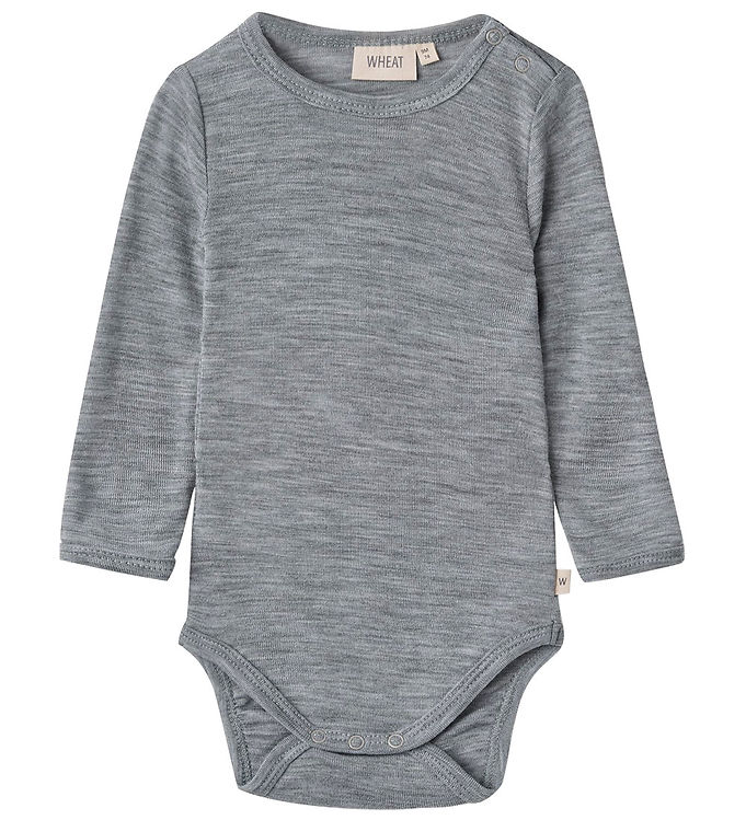 Wheat Lucca Uld Body Langærmet - Melange Grey