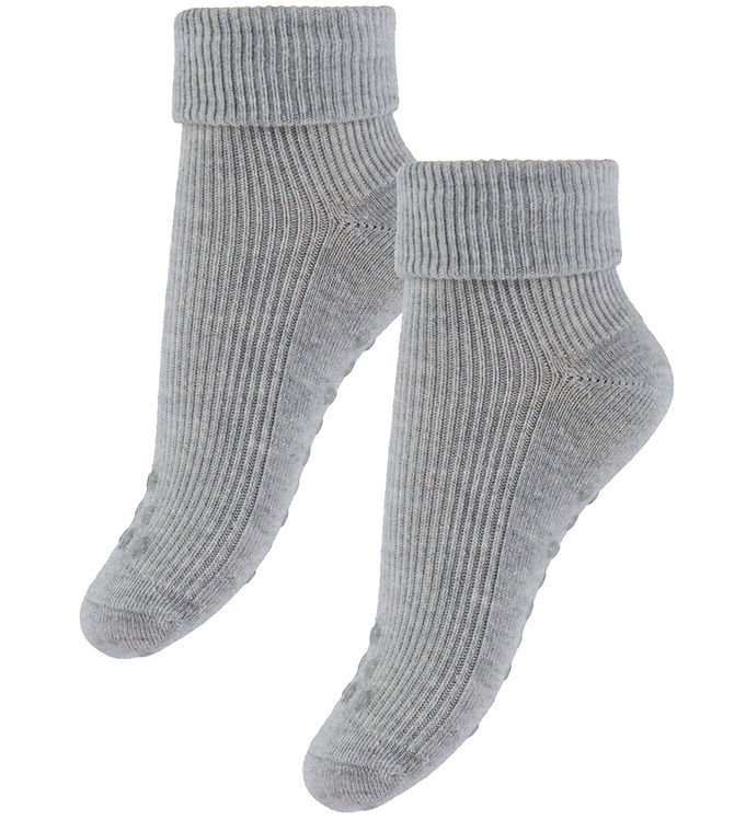 Minymo Strømper - Rib - 2-pak - Light Grey Melange