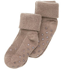 Minymo Strømper - Rib - 2-pak - Silver Mink Melange Minymo Strømper - Rib - 2-pak - Silver Mink Melange