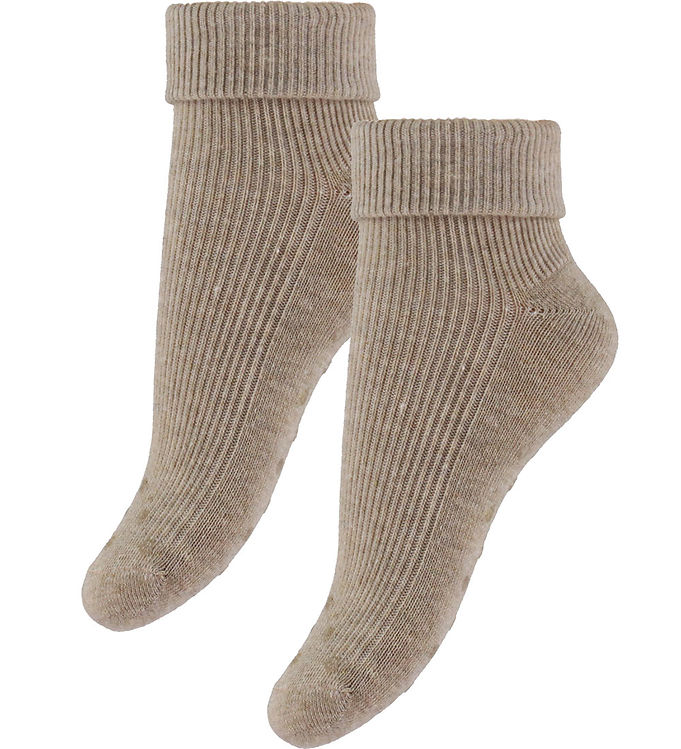 Minymo Strømper - Rib - 2-pak - Silver Mink Melange