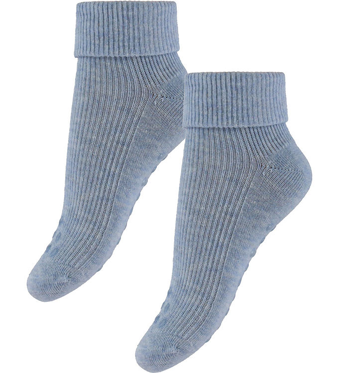 Minymo Strømper - Rib - 2-pak - Winter Sky Melange