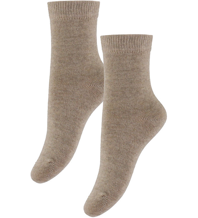 Minymo Ankelstrømper 2-pak Noos - Silver Mink Melange