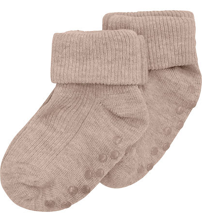 Minymo Strømper - Rib - 2-pak - Silver Mink Melange