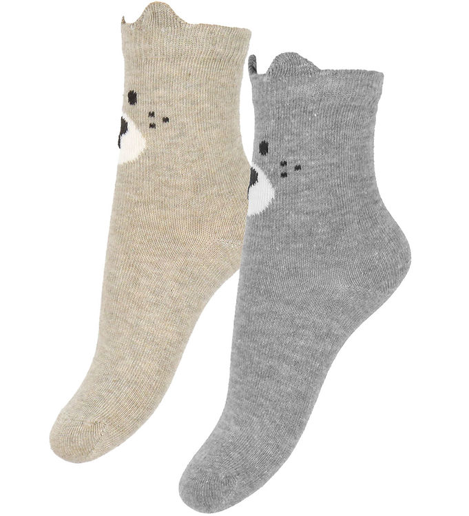 Minymo Strømper - Noos - 2-pak - Light Grey Melange