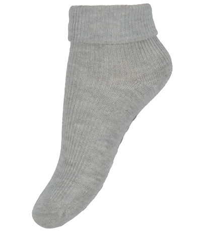 Minymo Strømper - Rib - 2-pak - Skridsikker - Light Grey Melange Minymo Strømper - Rib - 2-pak - Skridsikker - Light Grey Melange