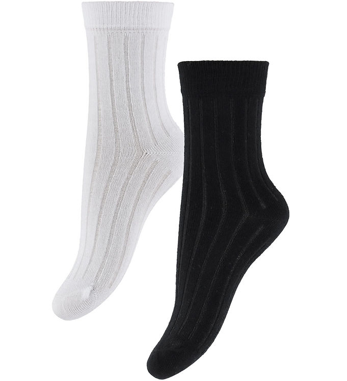 Minymo Strømper - 2 pak - Rib - Black