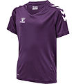 Hummel T-Shirt - hmlCore XK Poly - Acai/Hvid