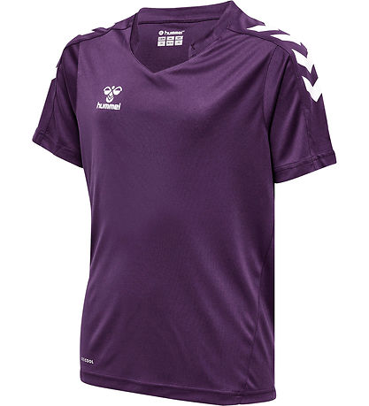 Hummel T-Shirt - hmlCore XK Poly - Acai/Hvid Hummel T-Shirt - hmlCore XK Poly - Acai/Hvid