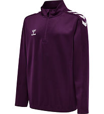 Hummel Sweatshirt - hmlCore XK Half Zip Poly - Acai/Hvid Hummel Sweatshirt - hmlCore XK Half Zip Poly - Acai/Hvid