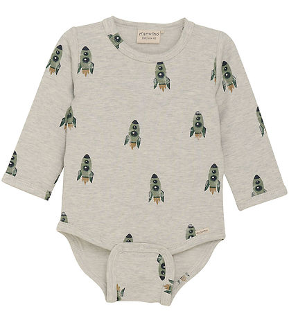 Minymo Bodysuit L/æ - Grey Melange
