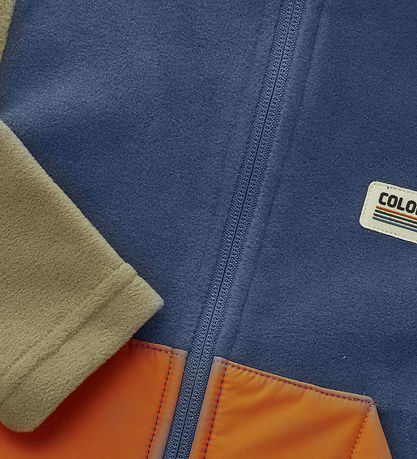 Color Kids Fleecejakke - Vintage Indigo/Orange Color Kids Fleecejakke - Vintage Indigo/Orange