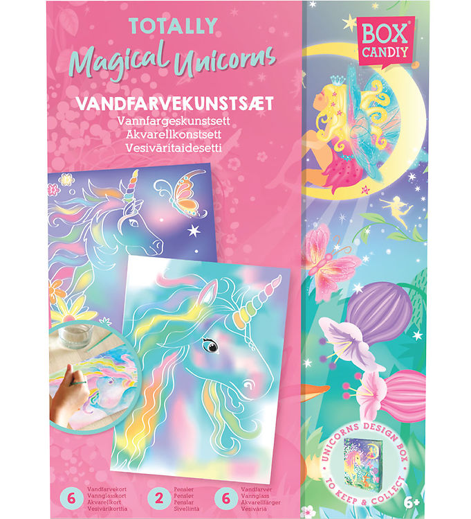 BOX CANDIY Kreasæt - Vandfarvekunstsæt - Totally Magical Unicorn