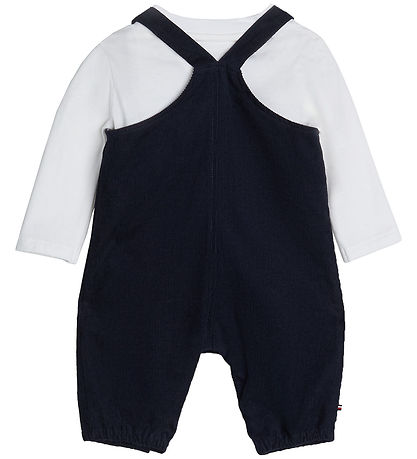 Tommy Hilfiger Sæt - Smækbukser/Bluse - Desert Sky/Hvid