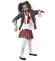 Smiffys Udklædning - Zombie School Girl - Grå/Hvid/Rød Smiffys Udklædning - Zombie School Girl - Grå/Hvid/Rød
