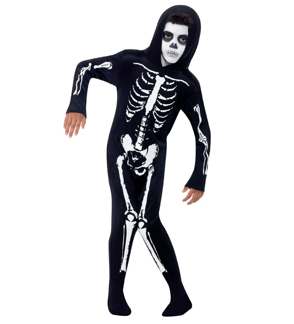 Smiffys Kostüm - Skeleton - Schwarz/Weiß - Smiffys - 4-6 Jahre (104-116) - Kostüme