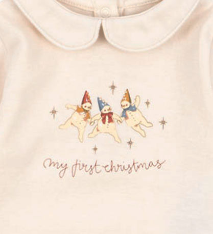 Konges Sløjd Body l/æ - My First Chrismas - Antique White