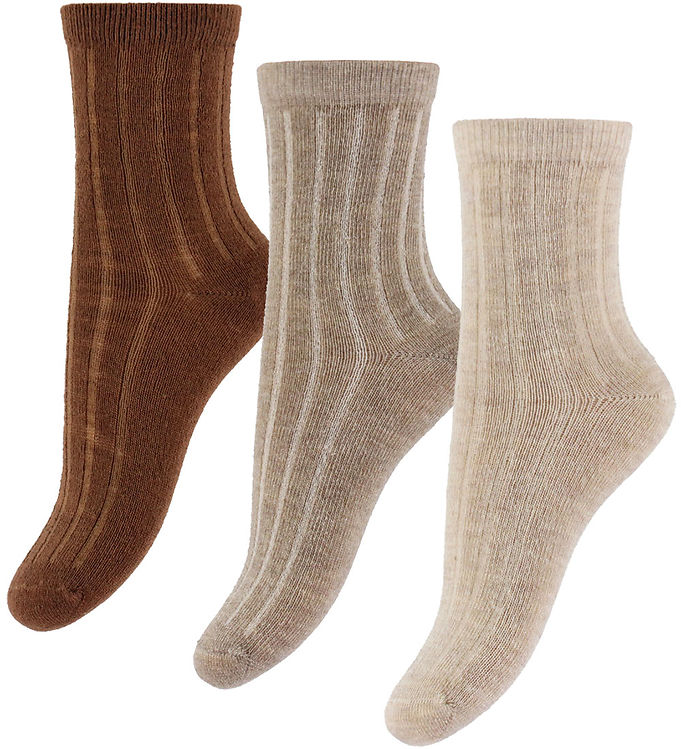 Minymo Strømper - 3 Pak - Silver Mink Melange