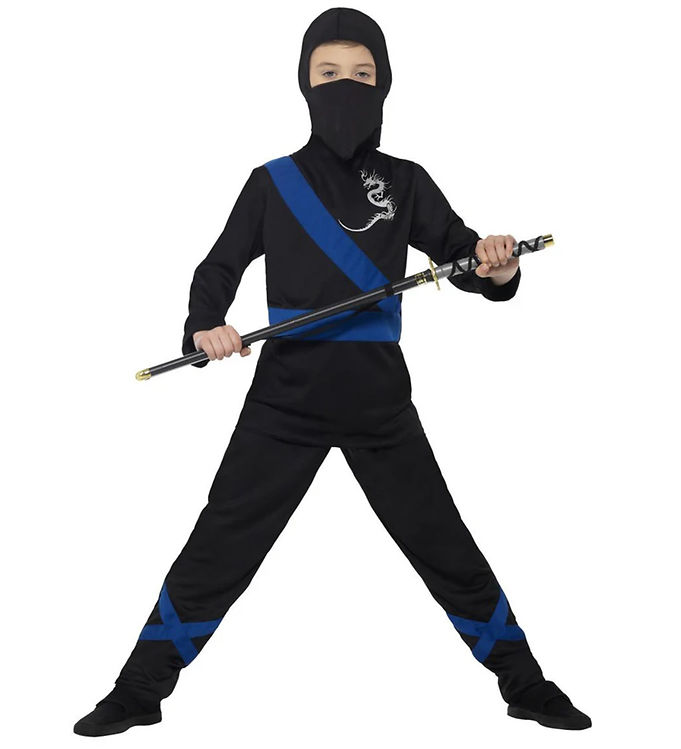 Smiffys Udklædning - Ninja Assassin - Sort/Blå