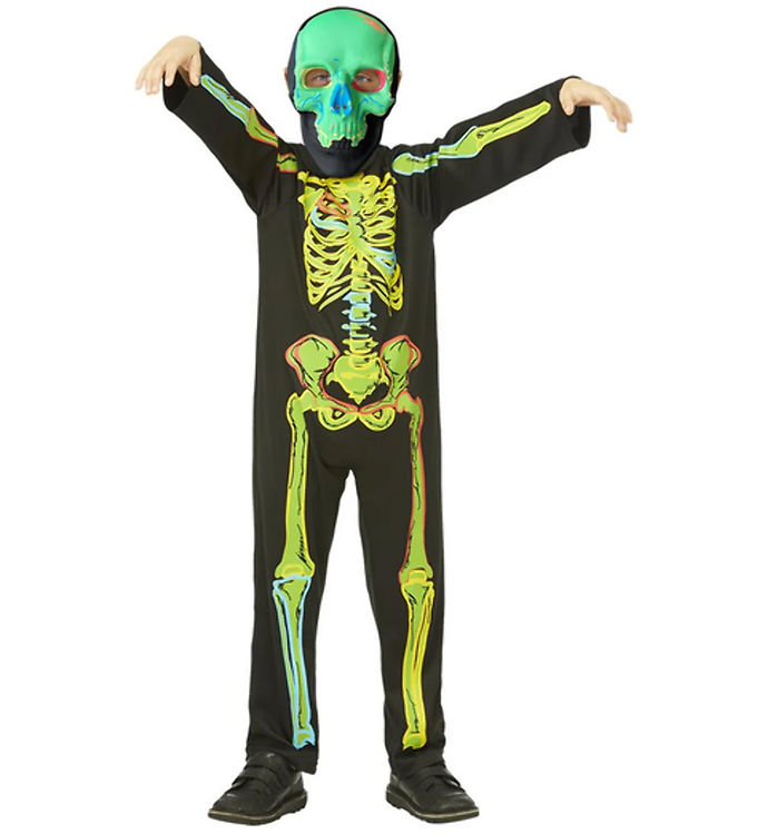 Smiffys Udklædning - Green Skeleton Glow In The Dark - Multi