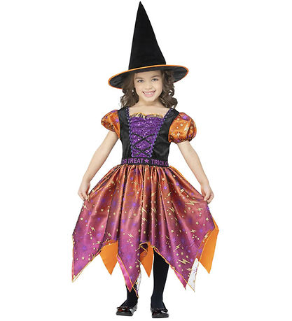 Smiffys Udklædning - Moon & Stars Witch - Lilla/Orange Smiffys Udklædning - Moon & Stars Witch - Lilla/Orange