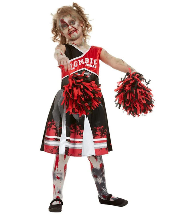 Smiffys Udklædning - Zombie Cheerleader - Rød/Sort