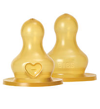BIBS Flaskesut - 2-pak - Slow Flow - Naturgummi BIBS Flaskesut - 2-pak - Slow Flow - Naturgummi