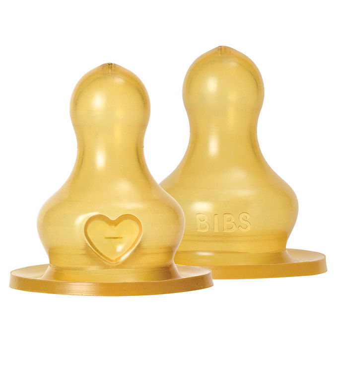 BIBS Bottle - Tilbehør - Suttehoved - Latex/Rund - 2-Pak - Slow Flow