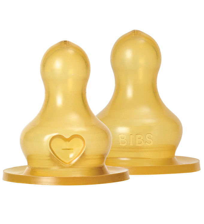BIBS Bottle - Tilbehør - Suttehoved - Naturgummi/Rund - 2-Pak - Fast Flow