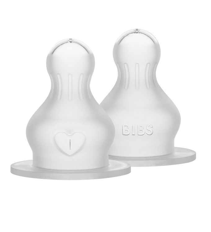 BIBS Bottle - Tilbehør - Suttehoved - Silikone/Rund - 2-Pak - Slow Flow